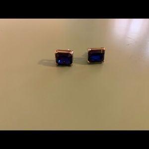 Sapphire and gold colored stud earrings from Banana Republic Factory